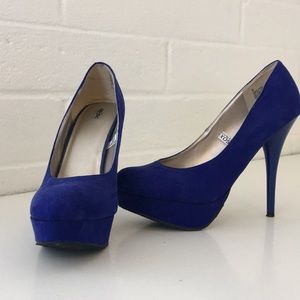Royal Blue Sued Pumps